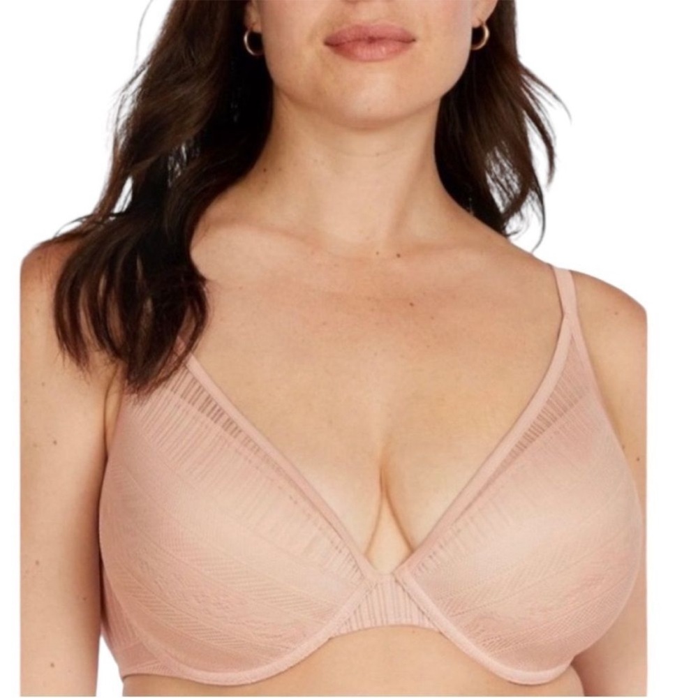 Thirdlove Everyday Lace Plunge Bra Nude Size 42D